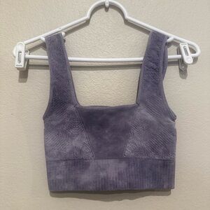 FP Movement Purple Ribbed/Embossed Crop Top